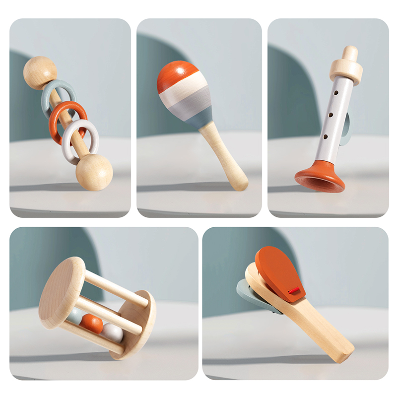 Set di Sonagli in Legno Natura - Baby Rattle Toy Set recensione e prezzo
